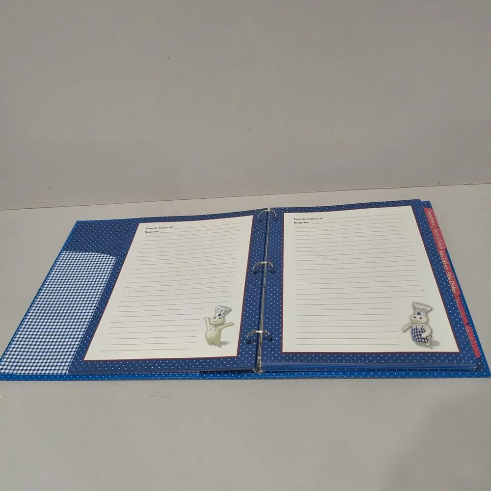 Pillsbury Doughboy Deluxe Recipe Keeper 3 Ring Binder with Cards Dividers